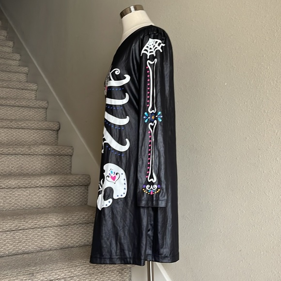 NWOT Suit Yourself Costume Co Sz L Day of the Dead Black Dress - Picture 3 of 12